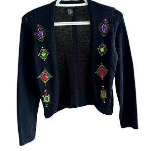 Pierre Cardin Vintage Jeweled and Beaded Sweater S